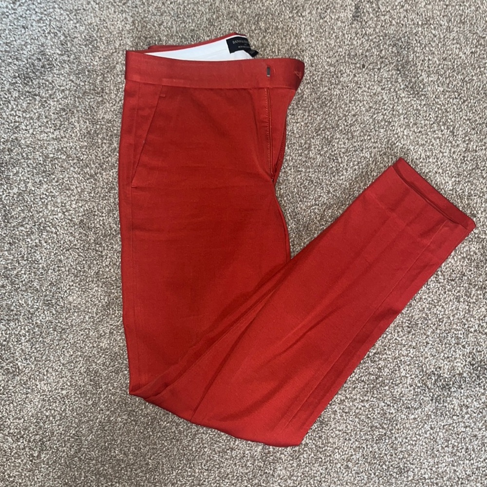 Banana republic high rise slim ankle pants in orange